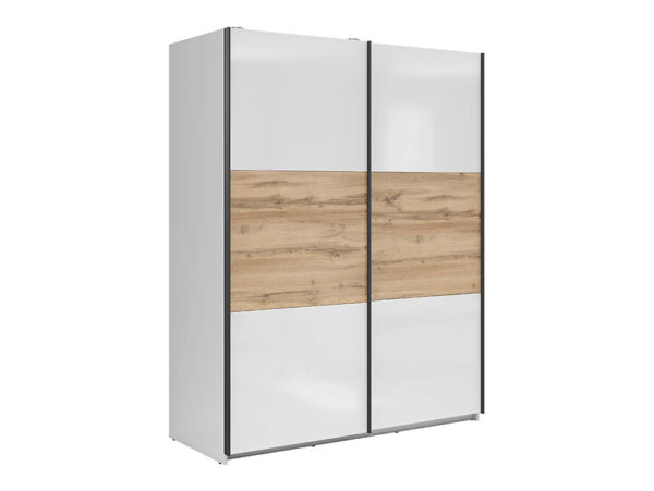 Riidekapp Tetrix valge/wotan tamm 153 cm