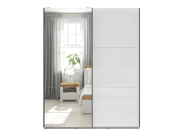 Riidekapp Tetrix 1-peegeluksega valge 153 cm