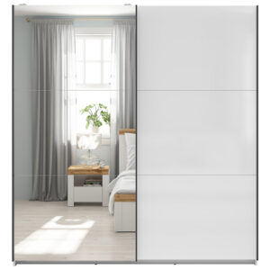 Riidekapp Tetrix 1-peegeluksega valge 183 cm