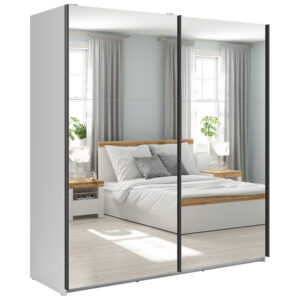 Riidekapp Tetrix 2-peegeluksega valge 183 cm - Image 5