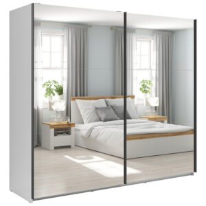 Riidekapp Tetrix 2-peegeluksega valge 220 cm