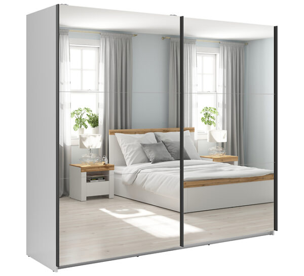 Riidekapp Tetrix 2-peegeluksega valge 220 cm