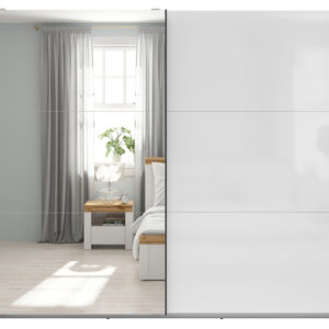 Riidekapp Tetrix 1-peegeluksega valge 220 cm