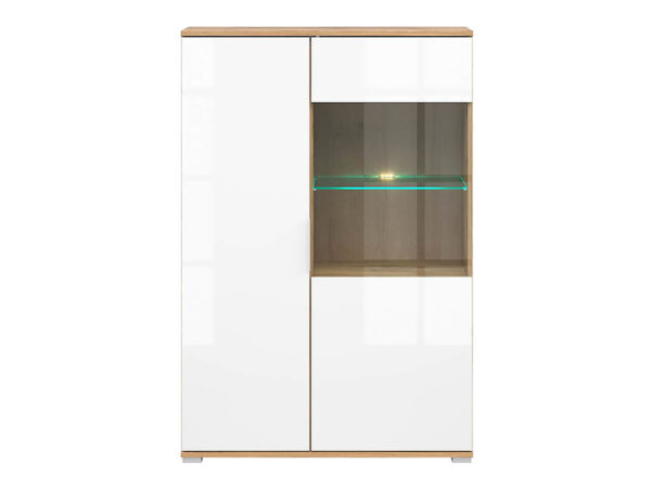 Vitriinkapp Zele tamm/valge 90 cm